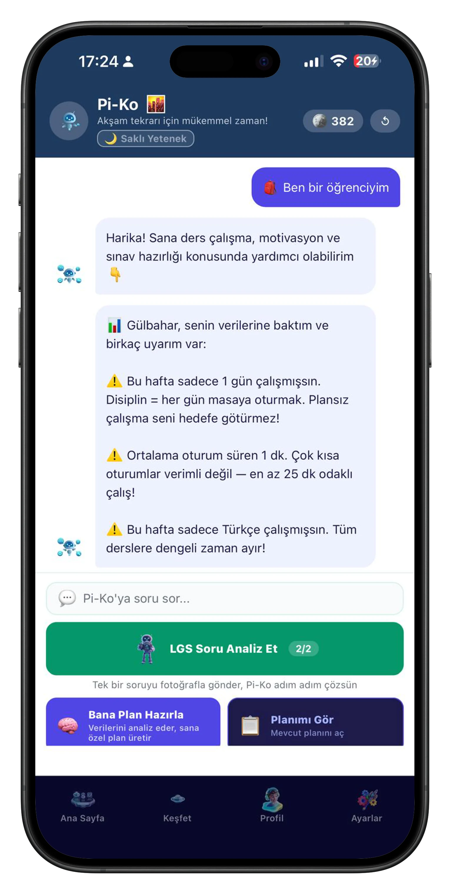 EduCoach uygulaması telefon ekranında